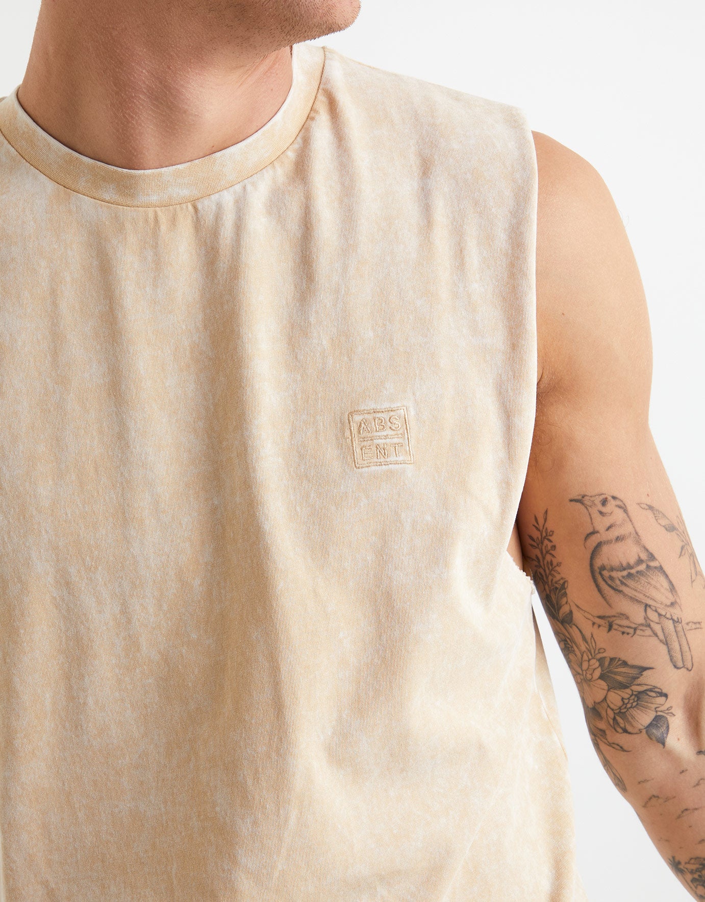 Heavyweight Acid Wash Muscle T Shirt in 