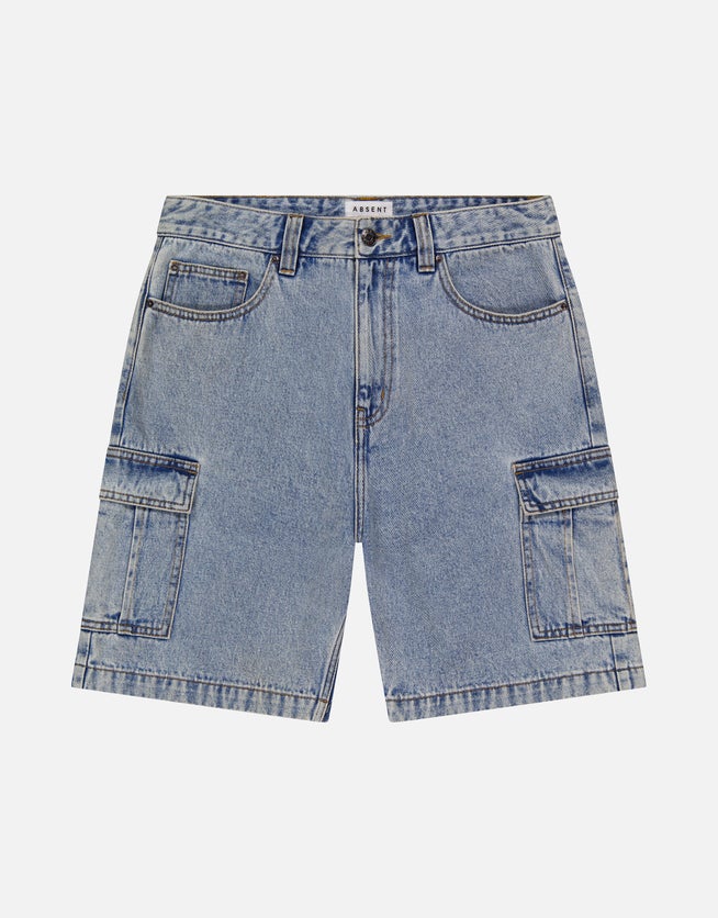 Relaxed Fit Cargo Jorts in Blue Hallensteins AU