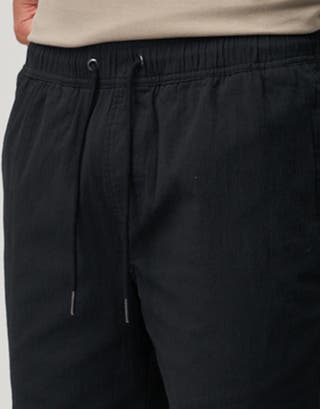 Crinkle Texture Elastic Waist Shorts in Black Detail