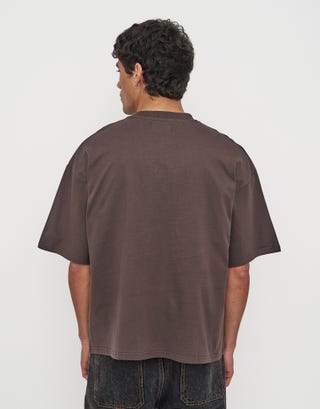 Vintage Box Fit T-Shirt in Americano Brown Back