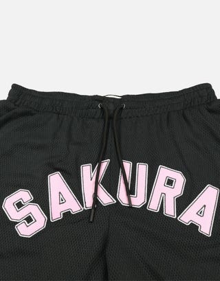 Sakura Basketball Shorts in Black Detail2