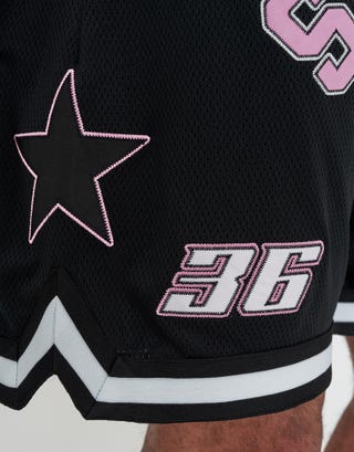 Sakura Basketball Shorts in Black Detail3