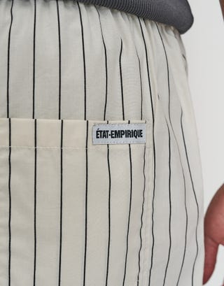 Salerno Elastic Waist Shorts in White Detail3