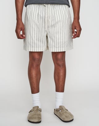 Salerno Elastic Waist Shorts in White Front