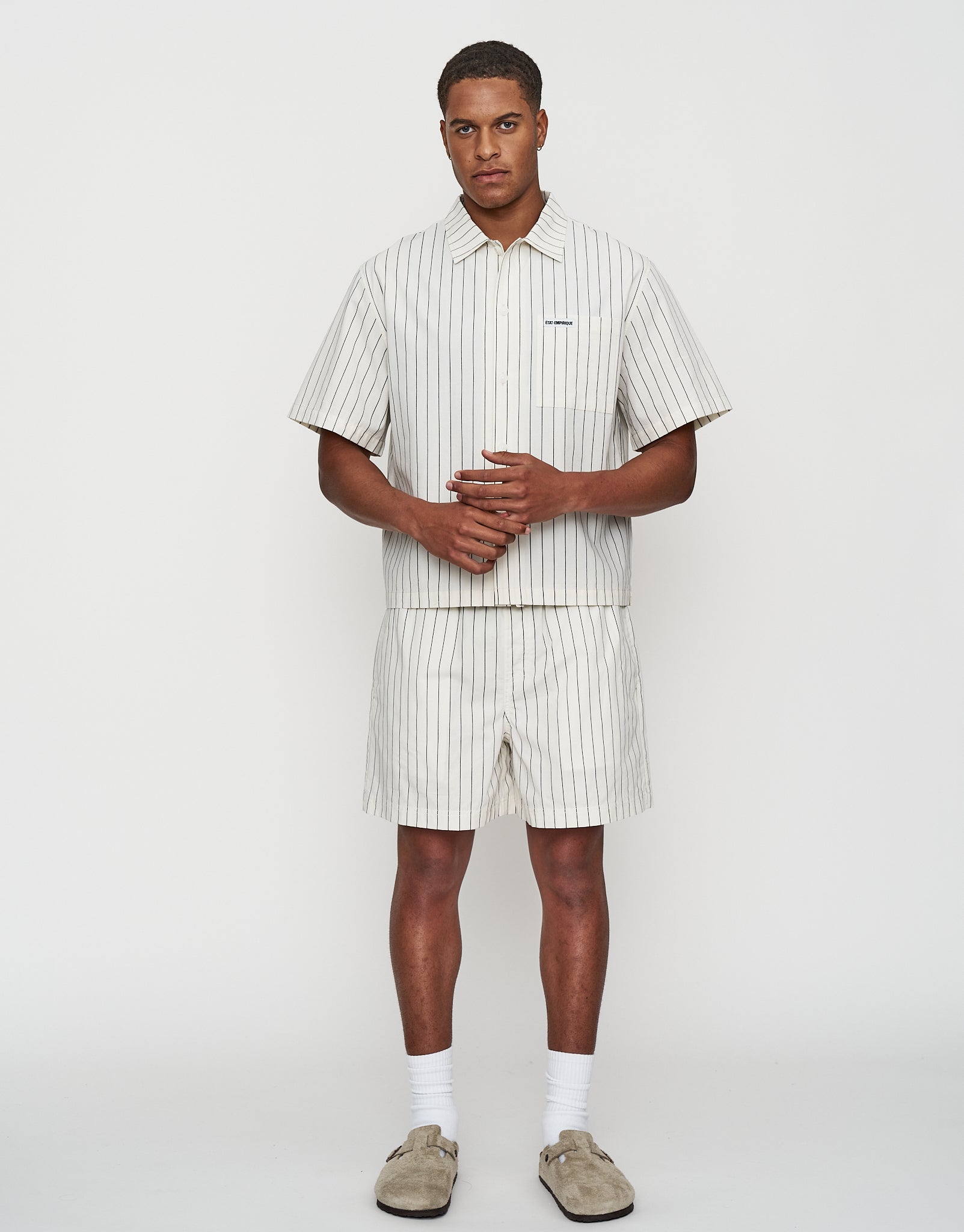 Salerno Elastic Waist Shorts in White | Hallensteins NZ