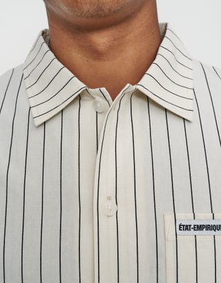 Salerno Striped Shirt in White Detail2