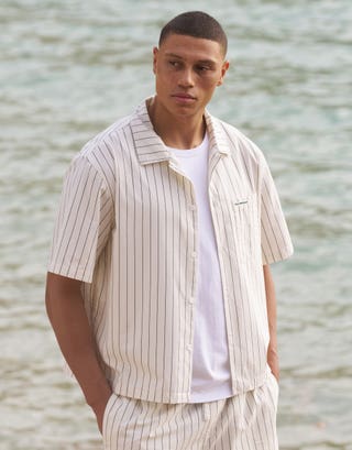 Salerno Striped Shirt in White Front