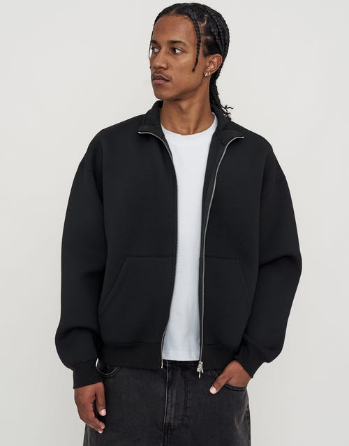Scuba Oversized Cropped Zip Up Sweat