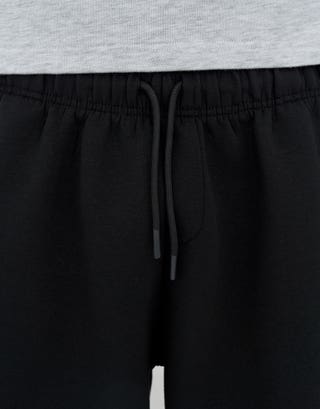 Scuba Wide Leg Track Pants in Black Detail2