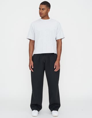Scuba Wide Leg Track Pants in Black Detail3