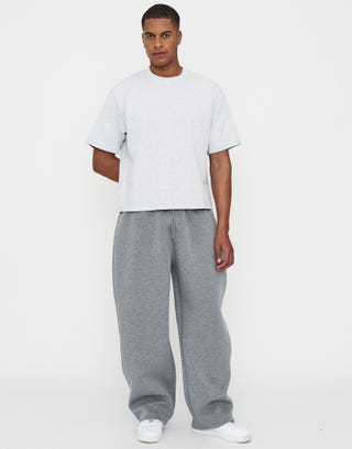 Scuba Wide Leg Track Pants in Grey Marl Detail3