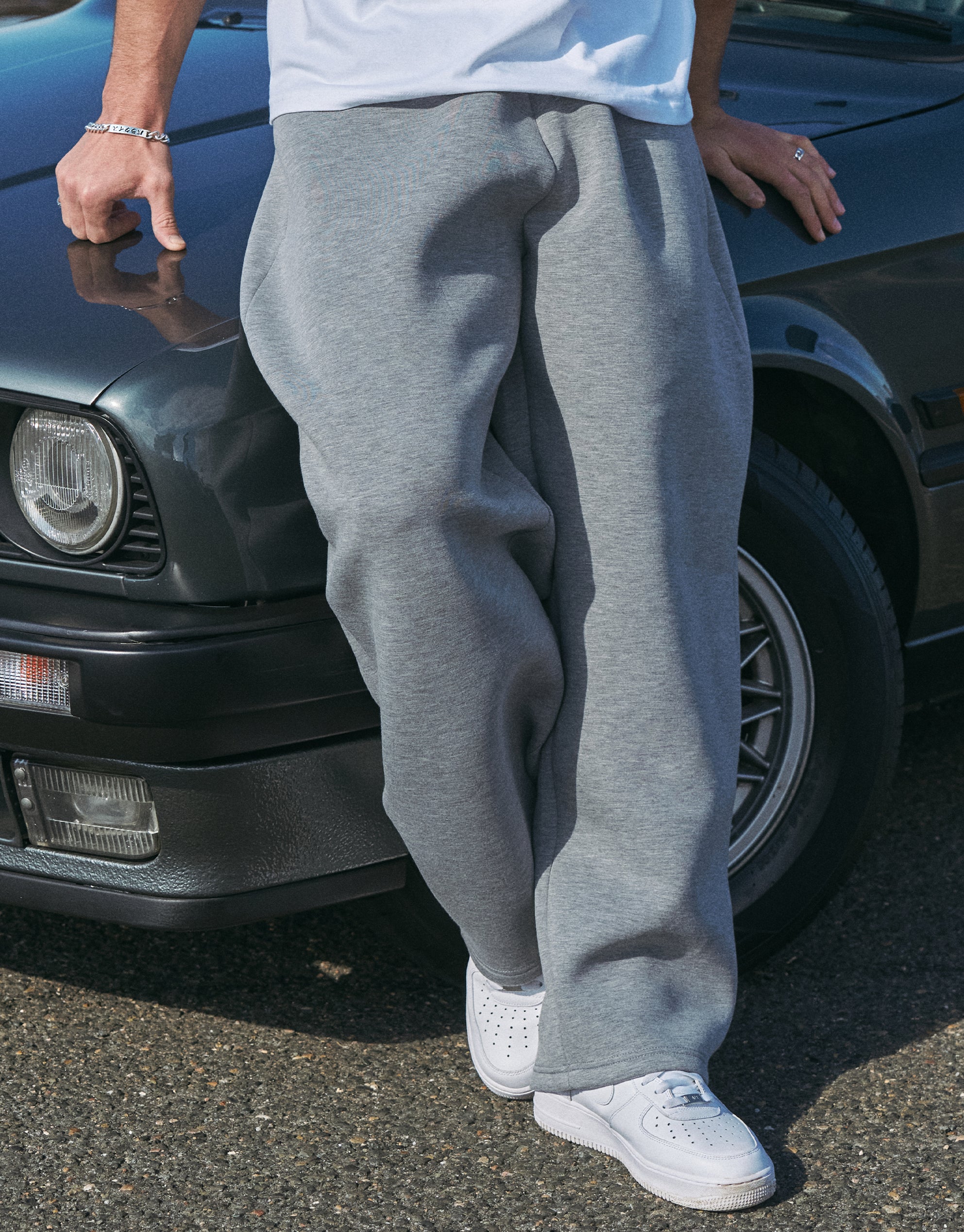 Scuba Wide Leg Track Pants in Grey Marl | Hallensteins NZ