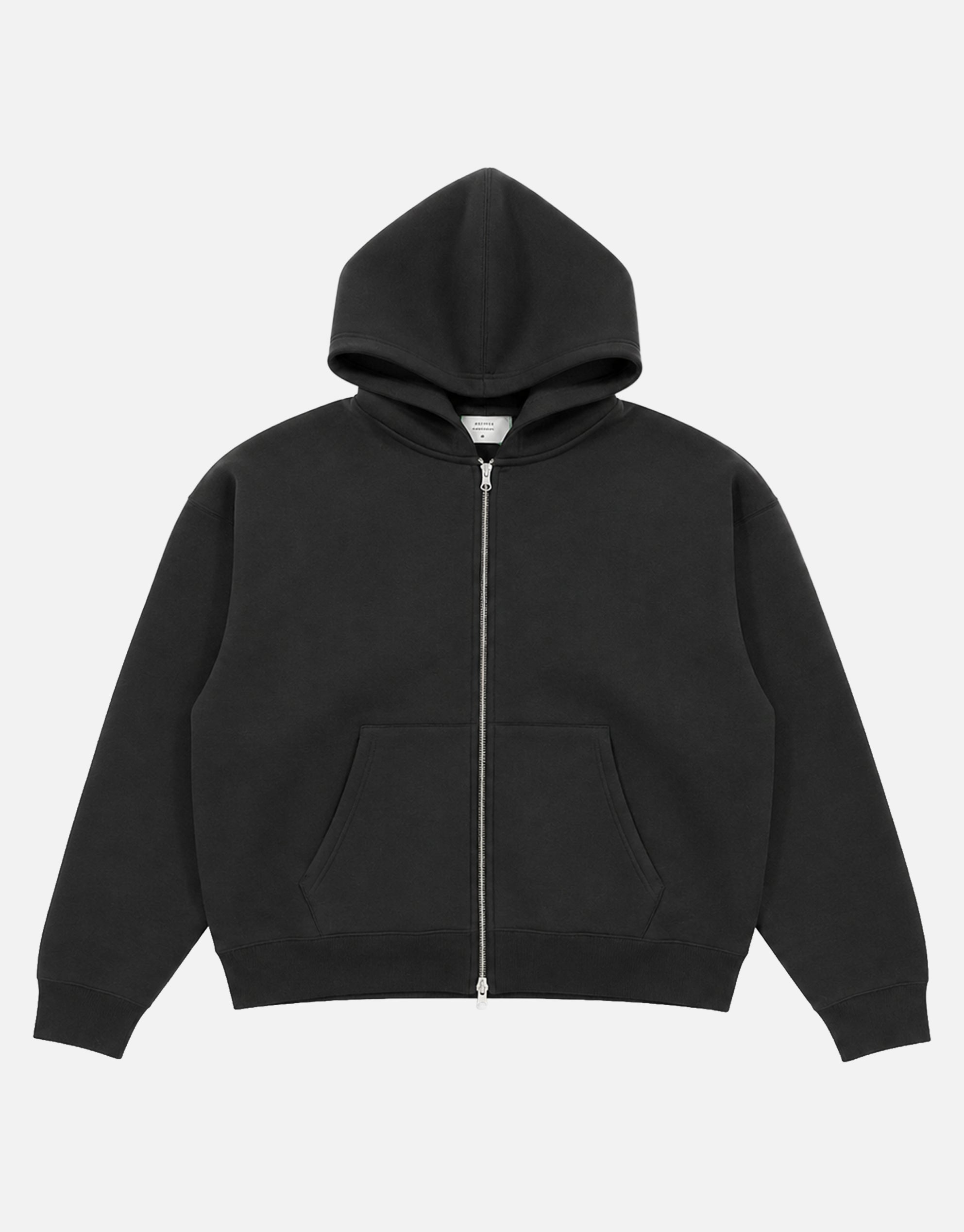 Scuba Oversized Cropped Zip Up Hoodie in Black | Hallensteins NZ