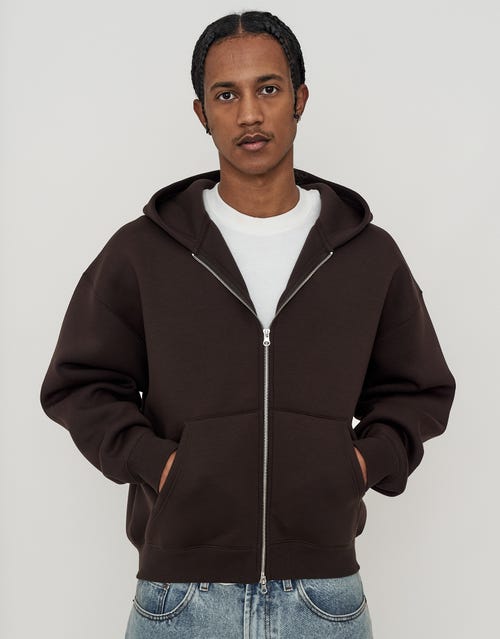 Scuba Oversized Cropped Zip Up Hoodie