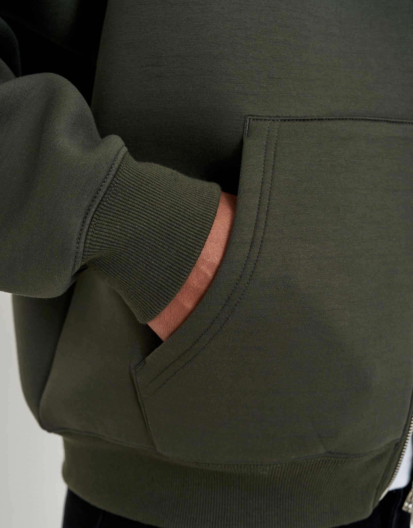 Scuba Oversized Cropped Zip Up Hoodie in Green | Hallensteins NZ