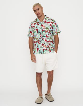 Seasons Greetings Short Sleeve Shirt in Mint Full