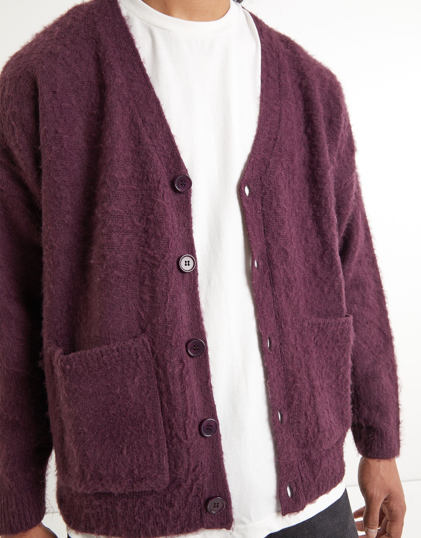 Plain Cardigan in Purple | Hallensteins NZ