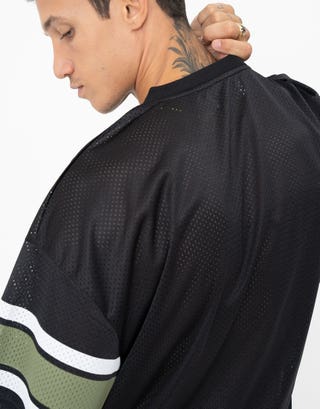 Cropped Shibuya Football Jersey in Black Detail3