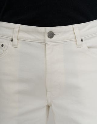 Slim Denim Shorts in Cloud White Detail