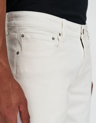 Slim Denim Shorts in Cloud White Detail2
