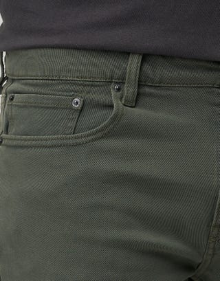 Slim Denim Shorts in Khaki Detail