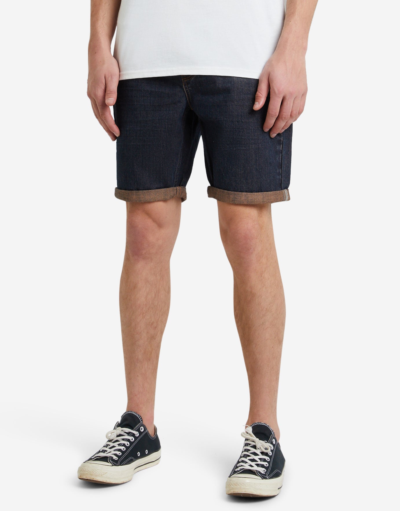 Slim Fit Denim Shorts in Navy 