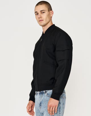 Smart Bomber Jacket in Black Detail