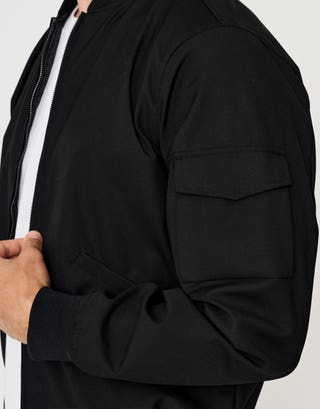 Smart Bomber Jacket in Black Detail2