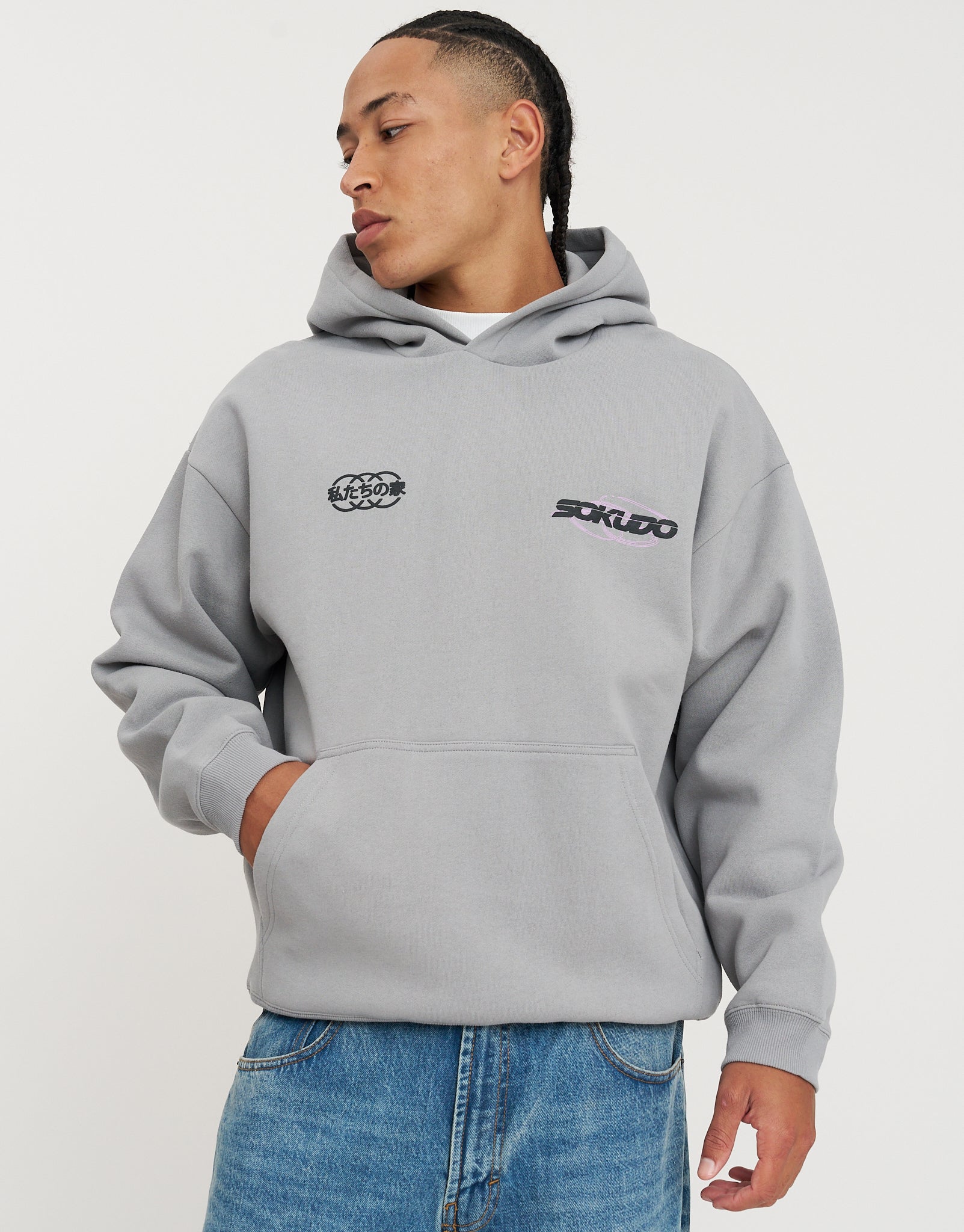 Sokudo Oversized Hoodie in Alloy Grey | Hallensteins AU