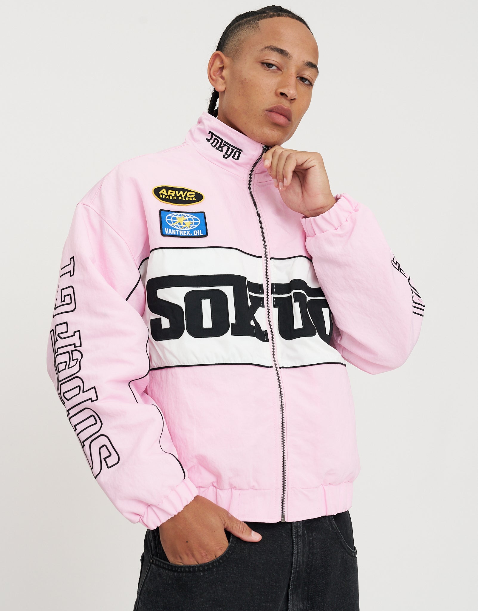 Sokudo Racing Jacket in Pink Glow | Hallensteins NZ