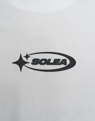Solea Cropped Fit T Shirt in Blanc Detail