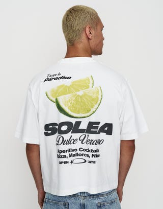 Solea Cropped Fit T Shirt in Blanc Detail2