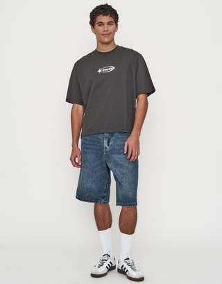 Solea Cropped Fit T Shirt in Pewter Grey Full