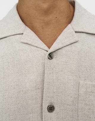 Sorrento Short Sleeve Shirt in Lt Grey Detail