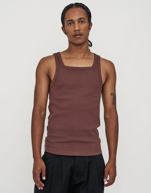 Ribbed Square Neck Singlet