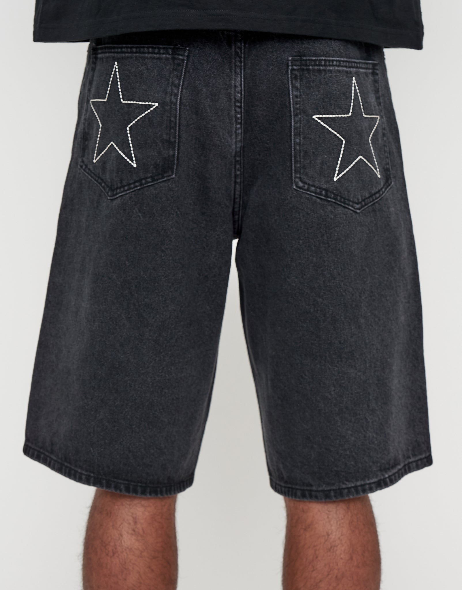 パンツ BELVET star logo denim jorts Star logo rigid Denim Jorts – BELVET