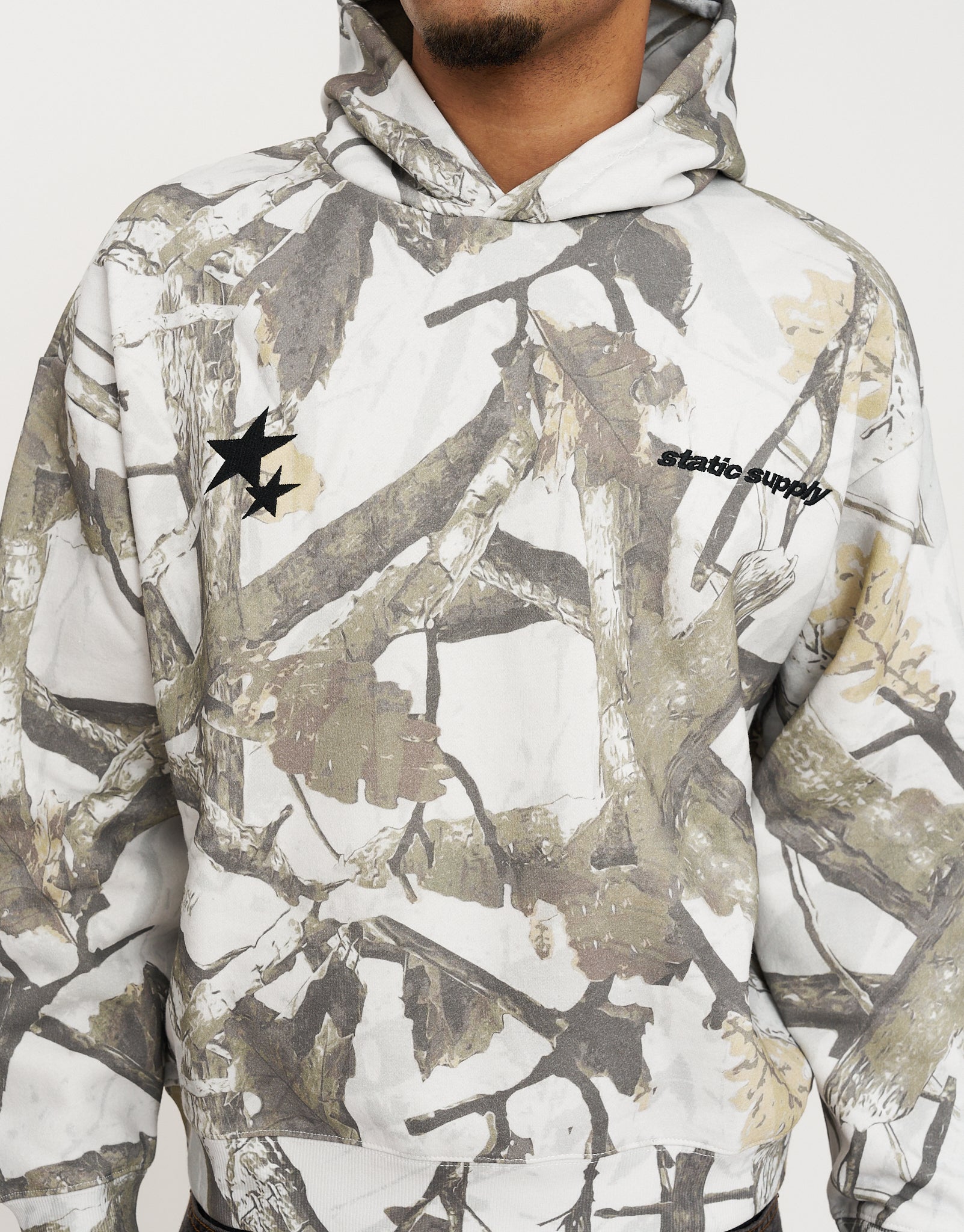 Static Supply Camo Oversized Hoodie in Grey Camo | Hallensteins AU