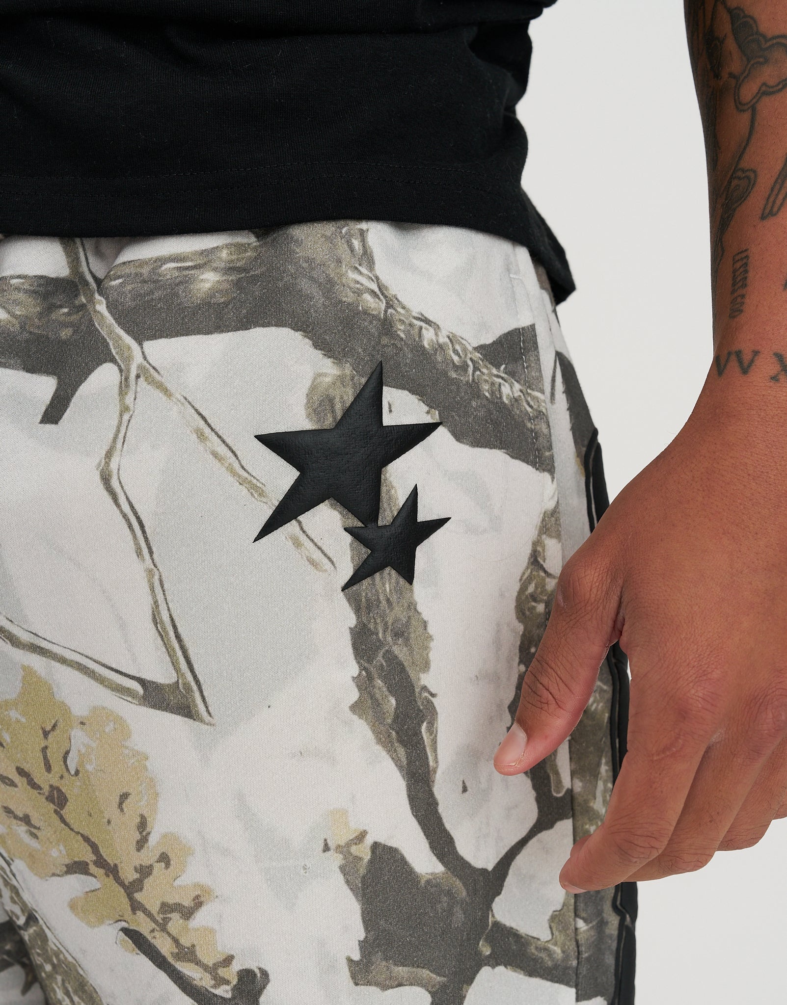 Static Supply Camo Track Shorts in Grey Camo | Hallensteins AU
