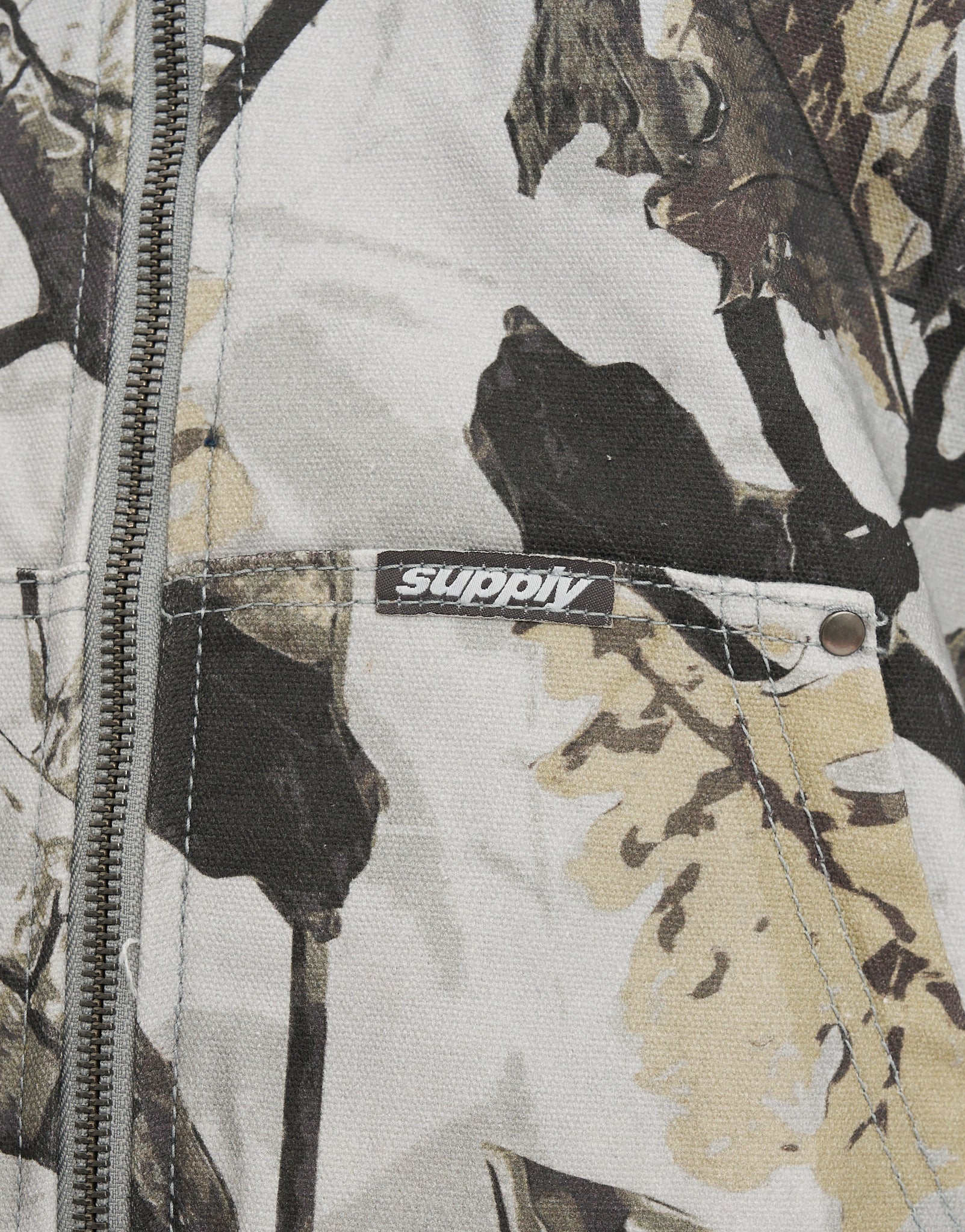 Static Supply Oversized Hooded Jacket in Grey Camo | Hallensteins NZ
