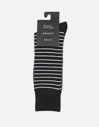 Striped Dress Sock in Black Back