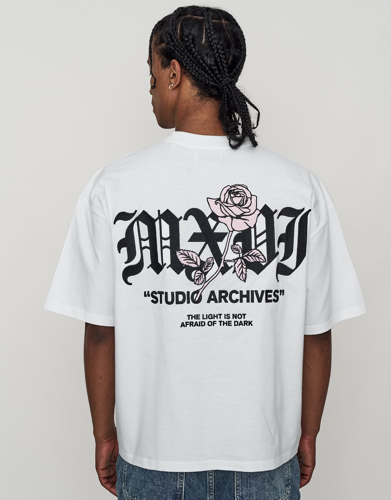 Studio Archives Box Fit T Shirt in Blanc | Hallensteins NZ