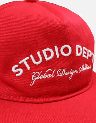 Studio Dept Cap in Red Detail