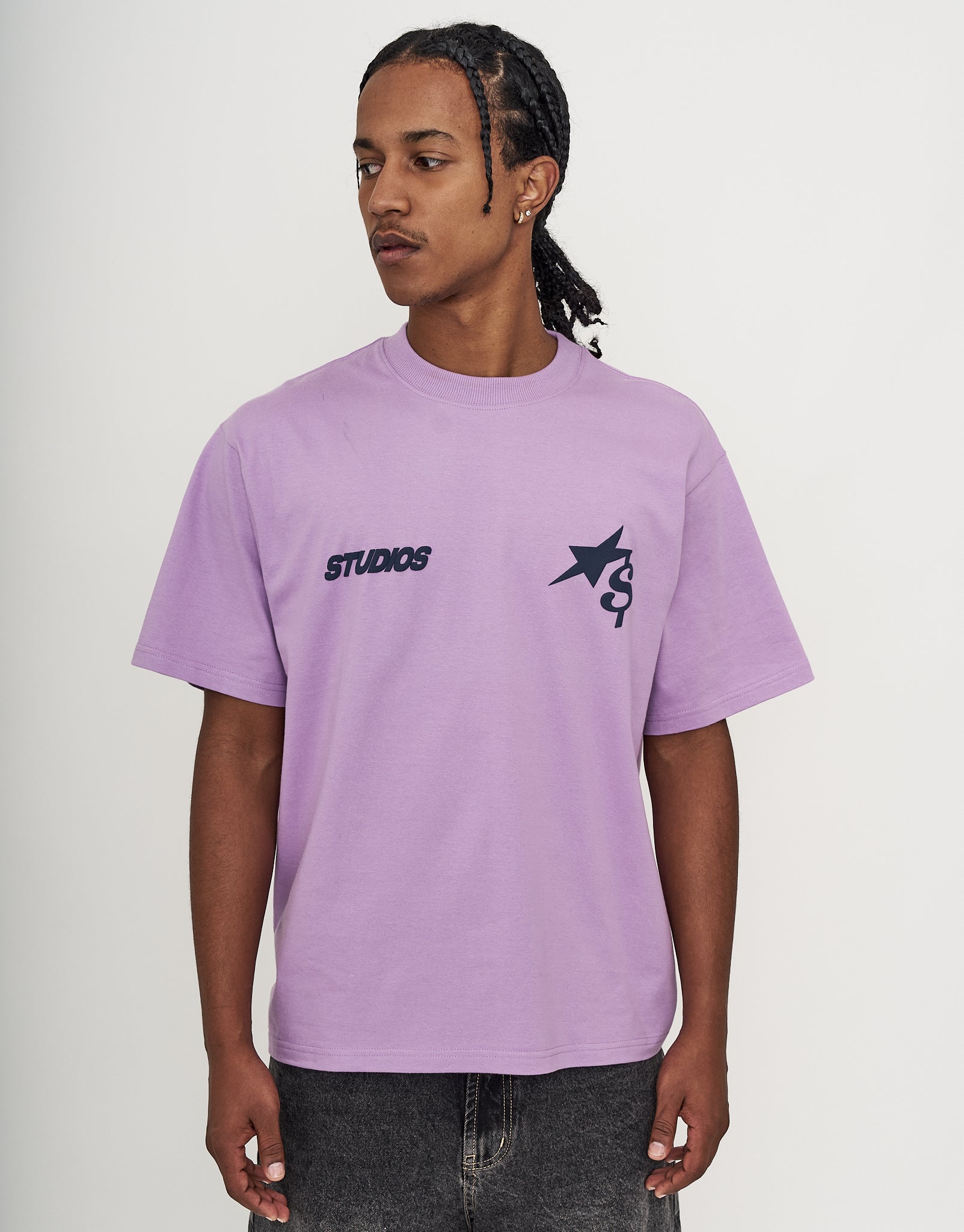 Studios Relaxed Fit T Shirt in Neon Lilac | Hallensteins AU