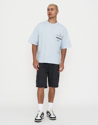 Leisure Club Summer Series Box Fit T-Shirt in Fog Blue Full