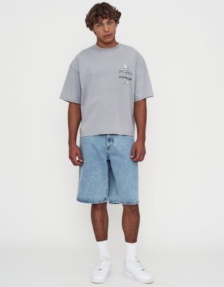 Leisure Club Summer Series Box Fit T-Shirt in Pewter Grey Full