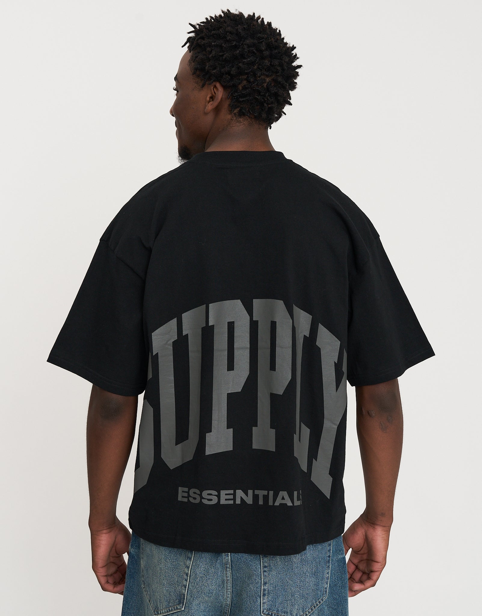 Supply Essentials Box Fit T Shirt in Black | Hallensteins NZ
