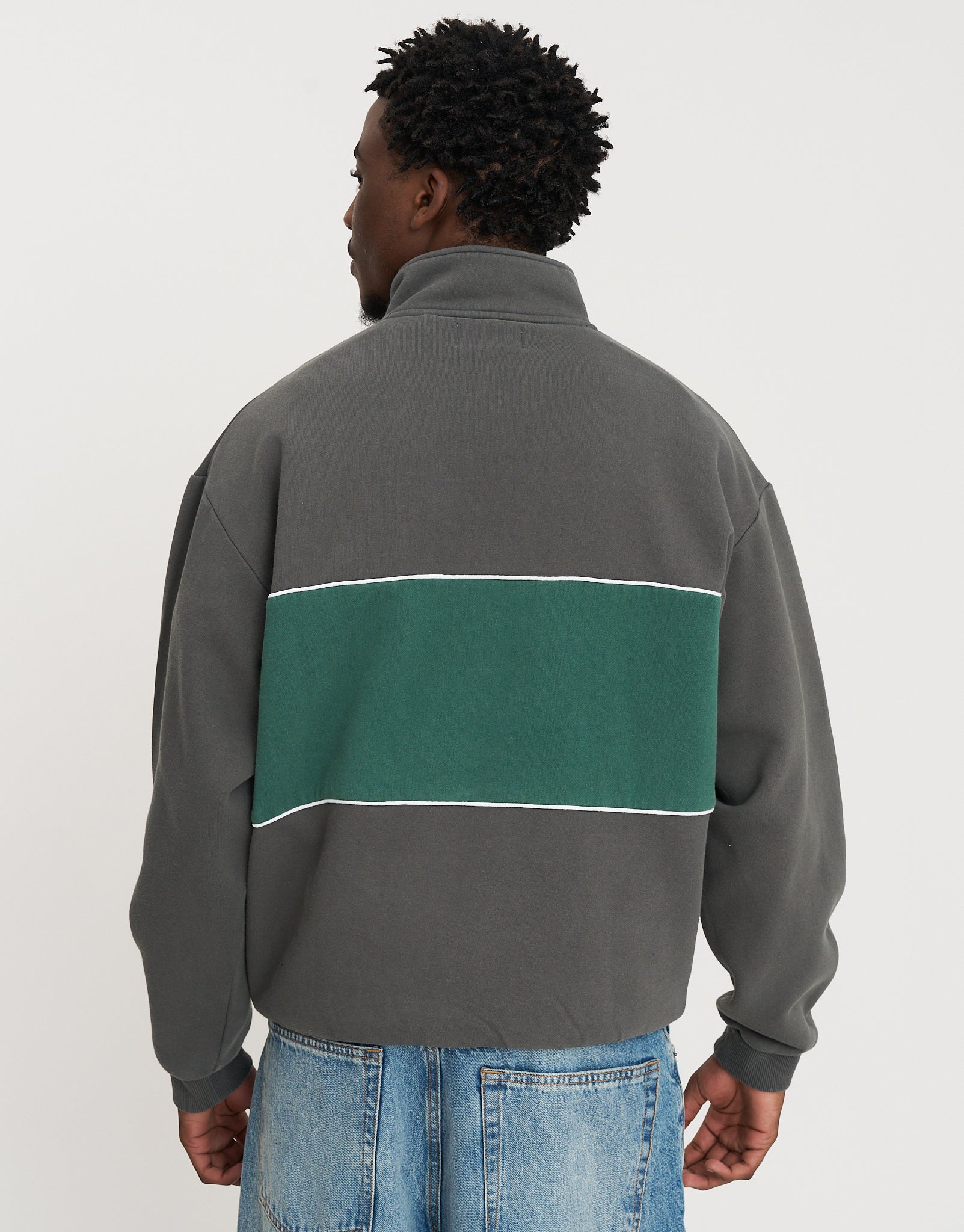 Supply Quarter Zip Sweat in Pewter Grey | Hallensteins NZ