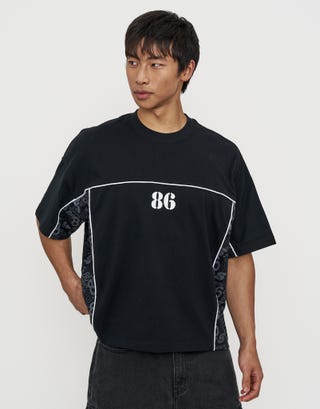 Synth Studios Piped Box Fit Jersey in Black Back