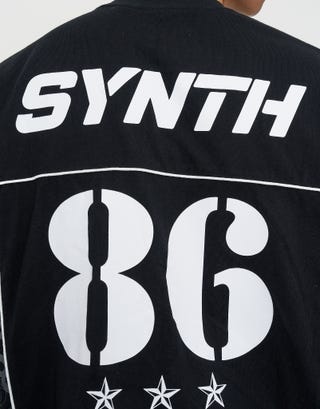 Synth Studios Piped Box Fit Jersey in Black Detail
