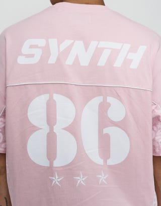 Synth Studios Piped Box Fit Jersey in Pink Mist Detail